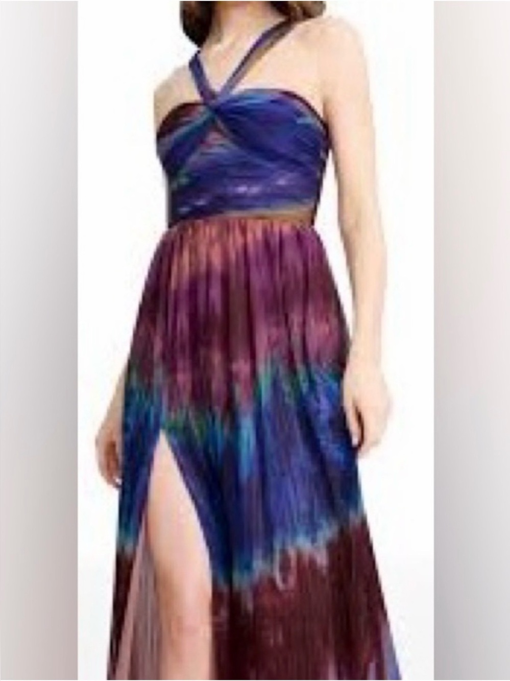NWT Dress The Population Tau Dress Sunset Multi Size Small Chiffon A-Line - Picture 3 of 5